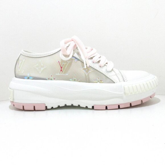 LOUIS VUITTON LV Squad Line Monogram Sneakers - White Light Pink 645-081825 - Picture 4 of 11